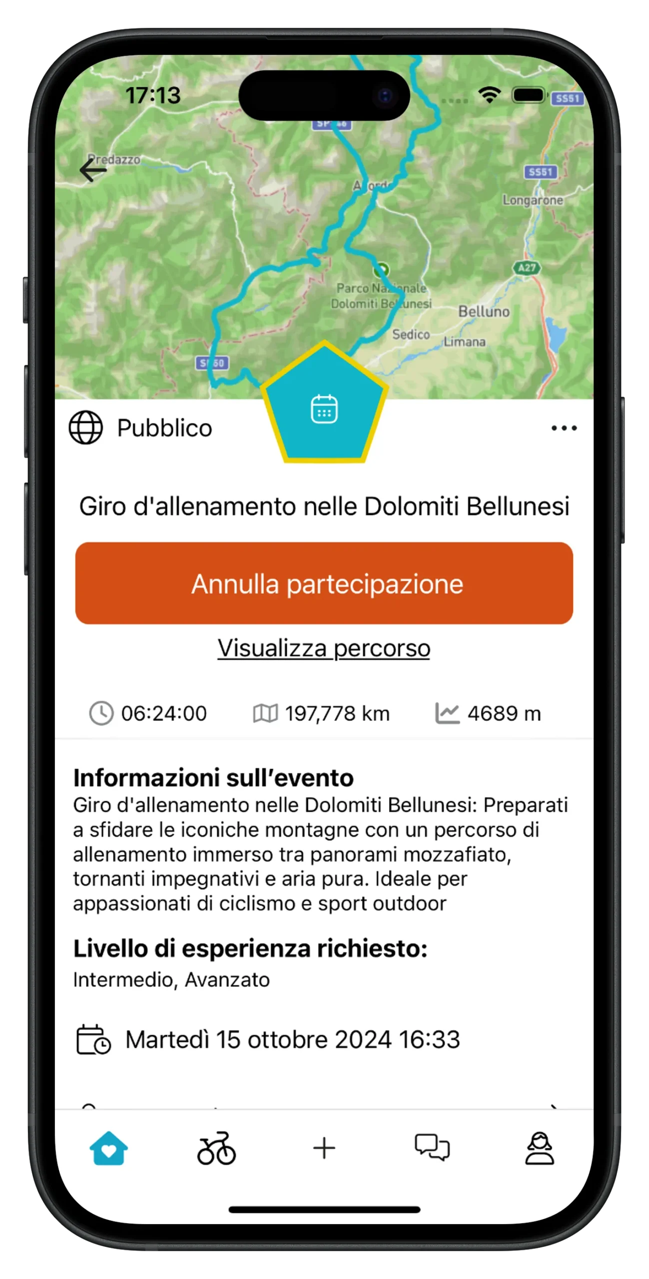 Disegna il tuo itinerario ideale e invita altri ciclisti a unirsi a te. Conosci nuove persone e condividi la tua passione.